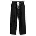 thumbnail image 3 of Lmueinov Men's Waffle Knit Wide Leg Sweatpants Elastic Waist With Drawstring Front Pleats With Deep Side Pockets For Fall And Winter Wear, S-3XL, 3 of 6