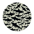 thumbnail image 2 of JRXY Sharks Sherpa Round Table Cover, Sharks Silhouettes Soft Cozy Waterproof Resistant Fabric White, 2 of 7