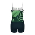 thumbnail image 6 of Womens Swimsuits Plus Size Two Piece Tankini Bathing Suit V Neck Spaghetti Strap Top with Shorts and Built-in Bra Summer Tropical Print Beach Swimwear, 6 of 6