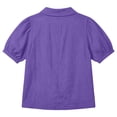 thumbnail image 7 of KICILVS Peter Pan Collar Shirt Women Solid Color Button Up Blouses Dressy Casual Puff Short Sleeve Boho Tops Holiday Outfits, 7 of 7