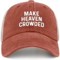 thumbnail image 1 of Make Heaven Crowded Hat Trucker Hat Men Vintage Mesh Cap for Summer, 1 of 8