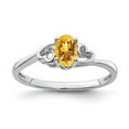thumbnail image 3 of 925 Sterling Silver Rhodium-Plated Citrine Ring Size 9, 3 of 6