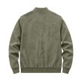 thumbnail image 6 of Men's Faux Suede Bomber Jacket Full Zip Ribbed Collar Side Pockets Casual Fall Outerwear, 6 of 6