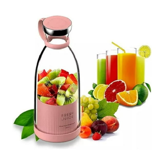 Exprimidor de vasos portátil recargable de 300 ml, color rosa