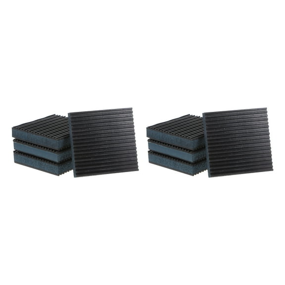 8 Packs Ribbed Anti-Vibration Isolation Rubber Pads 4" Length x 7/8" Thick, Square Anti Vibration Pads with EVA Layer