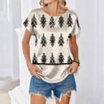 thumbnail image 3 of Short Sleeve Crew Neck T Shirt for Women Casual Loose Fit Butterfly Print Soft Lightweight Top Blouse for Daily Wear Complexion L, 3 of 6
