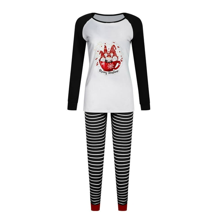 Halloween Pajamas Women Women s Pajama Set Christmas Long Sleeve Print Tops And Pajamas Pants Soft Sleepwear Set Womens Pajamas Sets Clearance Black XXL Walmart
