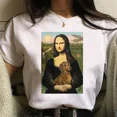 thumbnail image 3 of Camiseta divertida con imagen de Mona Lisa para mujer, camisetas gráficas de parodia, ropa de calle humirosa, Tops de verano, blusa Y2k para mujer, ropa Kawaii, 3 of 5