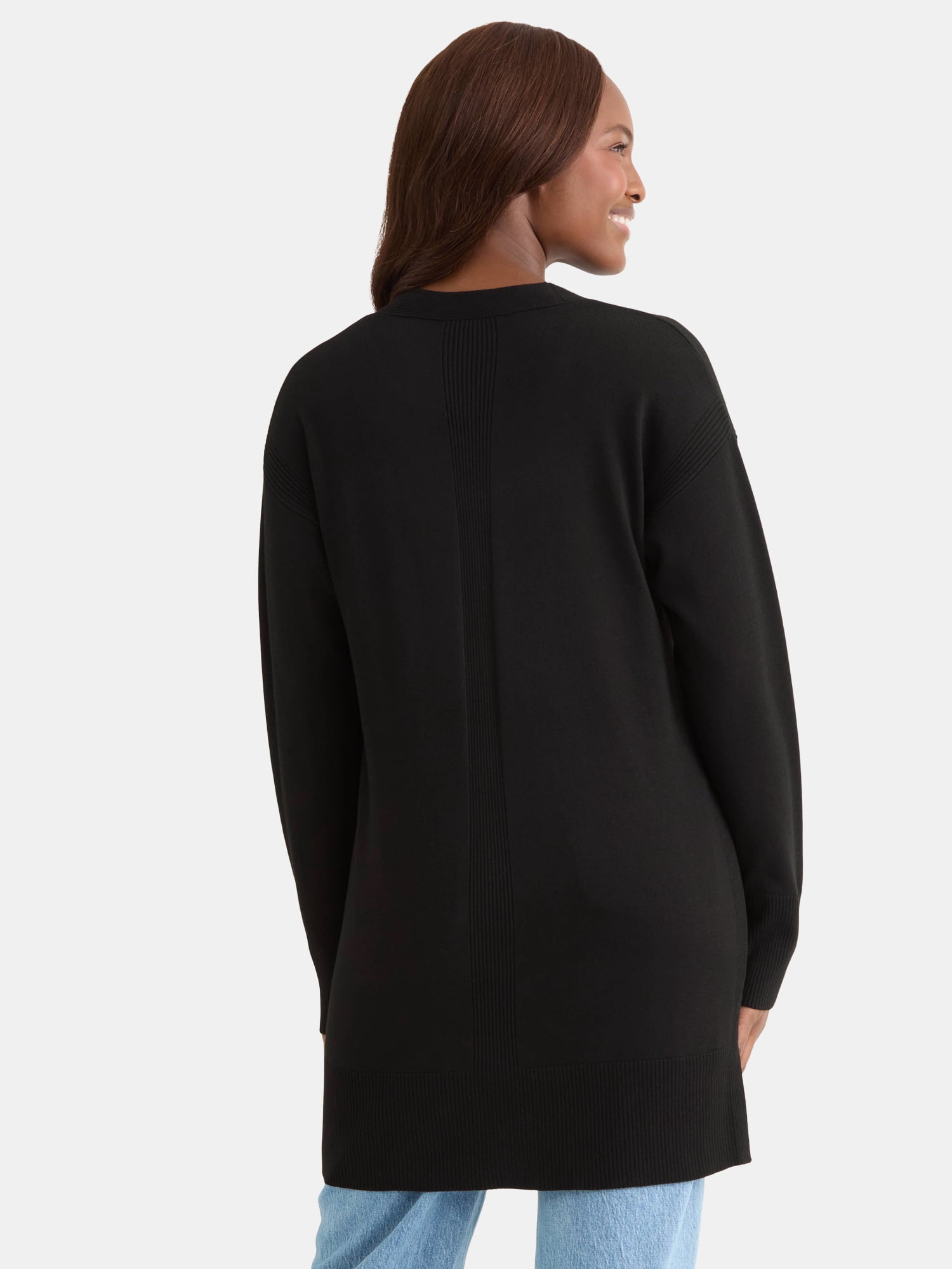 Time and Tru Women’s Longline Button Front Cardigan Sweater, Lightweight, Sizes XS-XXXL