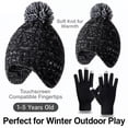 thumbnail image 2 of LIZENG Kids Knit Hat and Mittens Set Winter Beanie with & Gloves 2 Piece Set for Baby Toddler Boy Girl Soft Stretchable Multi Color Winter Hat Kids Girl, 2 of 4