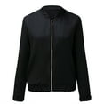 thumbnail image 2 of Women Casual Solid Color Zipper Long Sleeve Stand Collar Pleated Fashion Coat Jacket for Work Casual Women Jacket Women Jackets Casual Came Jacket Women Women's Jackets Outer Wears Cardigan for Women, 2 of 6