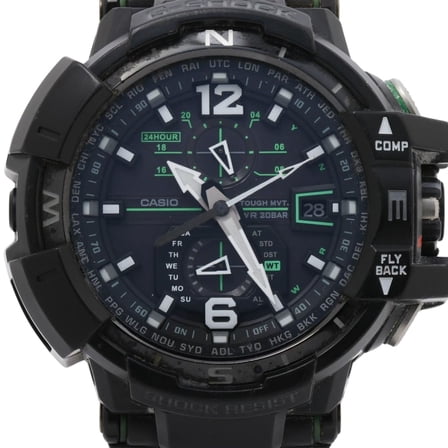 Pre-Owned CASIO GSHOCK MASTER OF G AIR GRAVITYMASTER GWA11001A3JF Black Resin Men's... (Good)