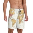 thumbnail image 2 of Pofeuu World Map 1 Print Men's Soft Woven Elastic Waistband Sleep Pajama Short-Medium, 2 of 6