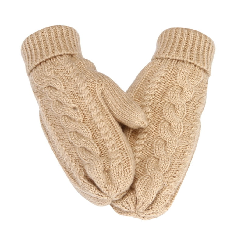 Clearance Women's Chunky Cable Knit Mittens Winter Gloves Warm