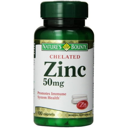 Nature's Bounty Chelated Zinc 50 mg Caplets 100 ea (Pack of (Best Zinc Supplement For Kids)