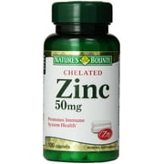 Nature's Bounty Chelated Zinc 50 mg Caplets 100 ea (Pack of 2)