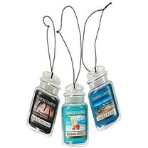 Yankee Candle Car Air Fresheners, Hanging Car Jar® Ultimate 3-Pack, Includes: 1 Bahama Breeze, 1 Black Coconut, and 1 Turquoise Sky
