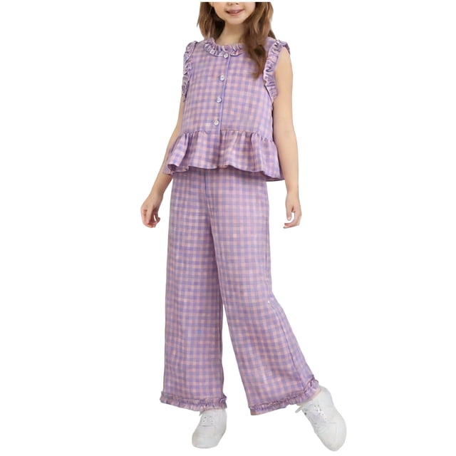 Top de Encaje de Manga Corta con Pantalones Acampanados, Lindo Conjunto de Dos Piezas para el Conjunto de Pantalones Cortos de Bebé, Poliéster Suave para el Sueño Y el Ocio Diario