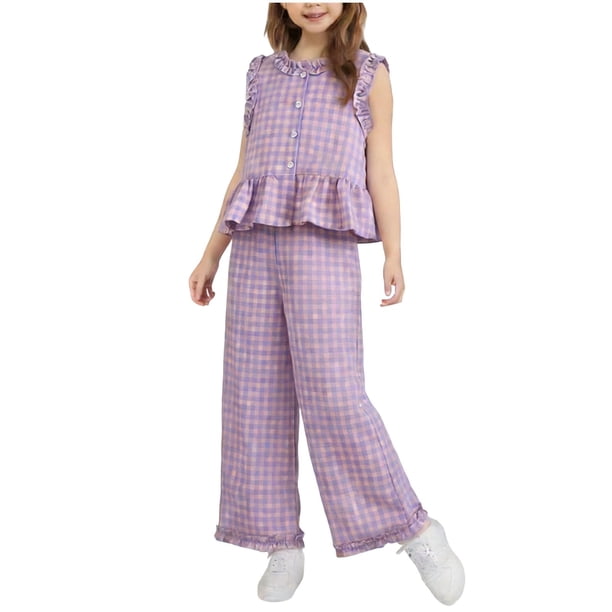 Top de Encaje de Manga Corta con Pantalones Acampanados, Lindo Conjunto de Dos Piezas para el Conjunto de Pantalones Cortos de Bebé, Poliéster Suave para el Sueño Y el Ocio Diario