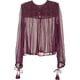 thumbnail image 1 of Free People Womens Retro Femme Knit Blusa, Púrpura, Small Free People Tejer, 1 of 1