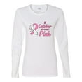 thumbnail image 2 of In October We Wear Pink Awareness Womens Graphic Long Sleeve T-Shirt, White, Small, 2 of 3