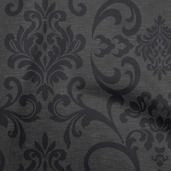 oneOone Viscose Chiffon Dark Gray Fabric Damask Dress Material Fabric Print Fabric By The Yard 42 Inch Wide
