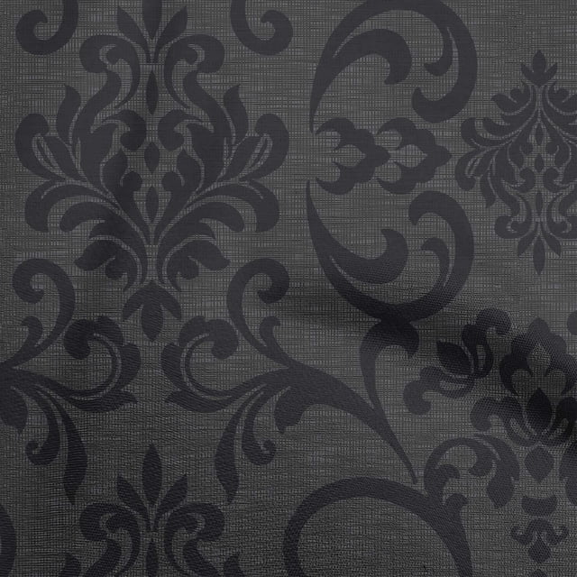 oneOone Rayon Dark Gray Fabric Damask Sewing Craft Projects Fabric Prints By Yard 56 Inch Wide
