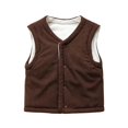 thumbnail image 4 of StSilkitty Boys Girls Fleece Vest Lightweight Sleeveless V Neck Button down Vests Coat Fall Winter Warm Outerwear, 4 of 8