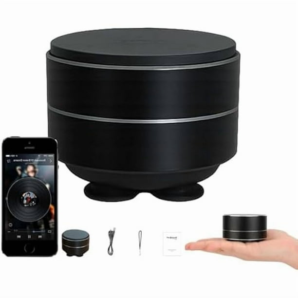 wonima11 Thumpy Speaker, 2025 Upgraded Speakers, Mini Speaker Bluetooth, Portable Wireless Stereo Sound, Waterproof Compact Speakers for Shower, Kitchen, Travel, and Outdoor (Black)
