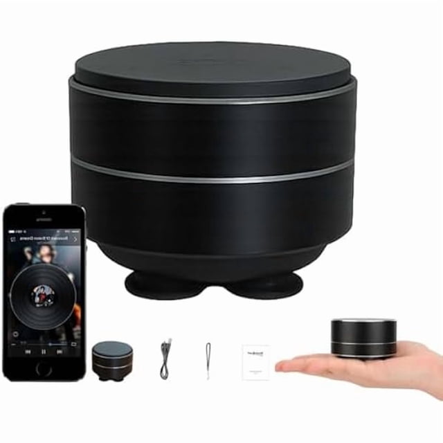 wonima44 Thumpy Speaker, 2025 Upgraded Speakers, Mini Speaker Bluetooth, Portable Wireless Stereo Sound, Waterproof Compact Speakers for Shower, Kitchen, Travel, and Outdoor (Black)