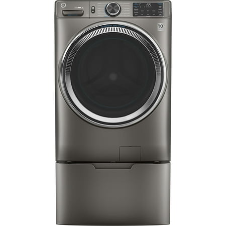 GE - Washer/Dryer Laundry Pedestal with Storage Drawer - Satin Nickel