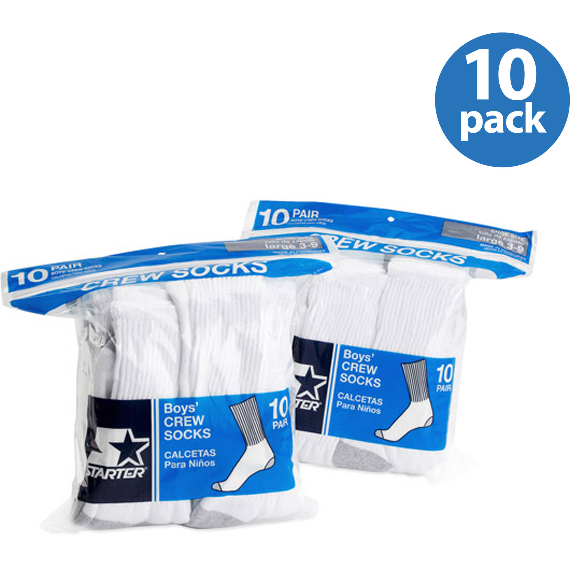 Boys Crew Socks, 10 Pack
