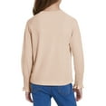 thumbnail image 4 of Items Kids Shirts Girls Tops Pleated Trim Long Sleeve Top Casual Crew Neck Pullover Tees Solid Color Blouse Shirt, 4 of 9