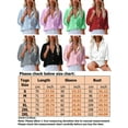 thumbnail image 2 of Sexy Dance Long Sleeve Shirts For Women Button Down Cotton Linen Tshirts Lapel V Neck Autumn Tunic Tops, 2 of 5