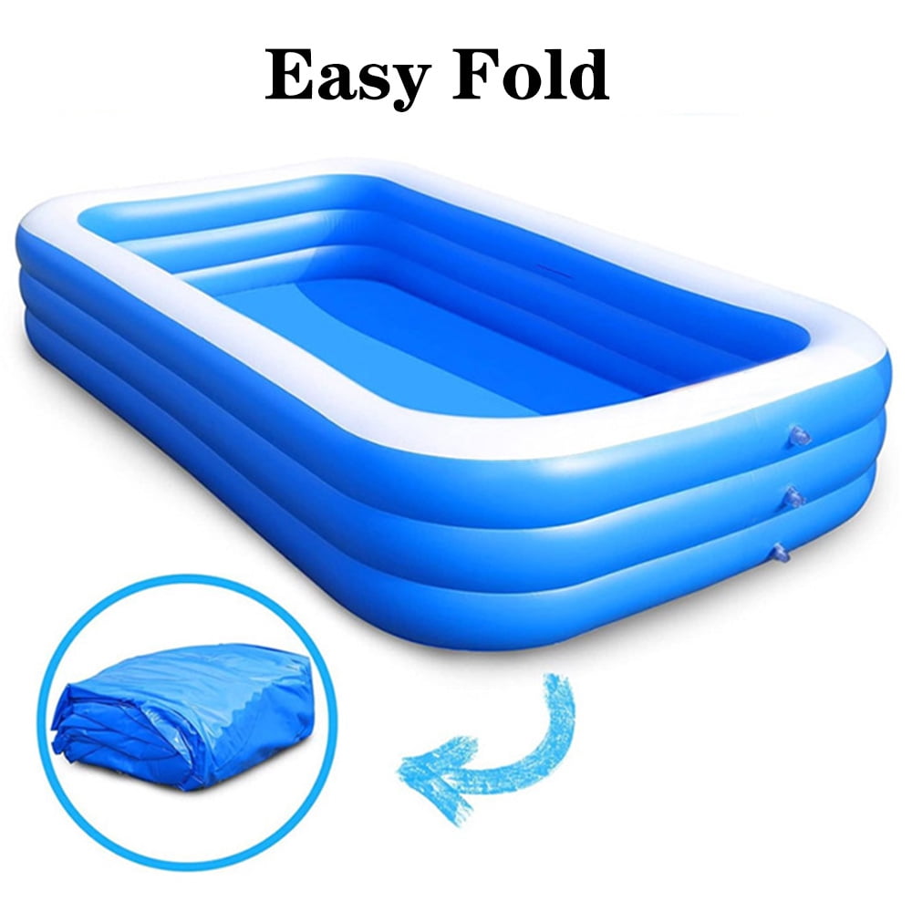 Inflatable Swimming Pool, 98’’ × 55’’ × 20.5’’ Large & Thickened Family Swimming Pool for Garden, Outdoor, Backyard, Suitable for Adults and Family