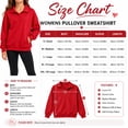 thumbnail image 6 of Quarter Button Sweatshirt Women Collared Fleece Long Sleeve Sweatshirt No Hood Winter Solid Color Loose Casual Pullover Tops with Side Pockets Red XXL, 6 of 10