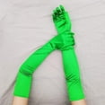 thumbnail image 5 of Namzi Classic Adult Size Long Opera Length Satin Gloves 21.7"（Green）, 5 of 5