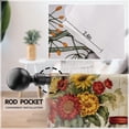 thumbnail image 4 of Farmhouse Vintage Country Rooster Kitchen Curtains Rod Pocket Sunflower Wood Board Rustic Flower Small Short Tier Cafe Retro Red Floral Window Treatment Drape Decor(27.5W X 39L Inch 2 Panels), 4 of 6