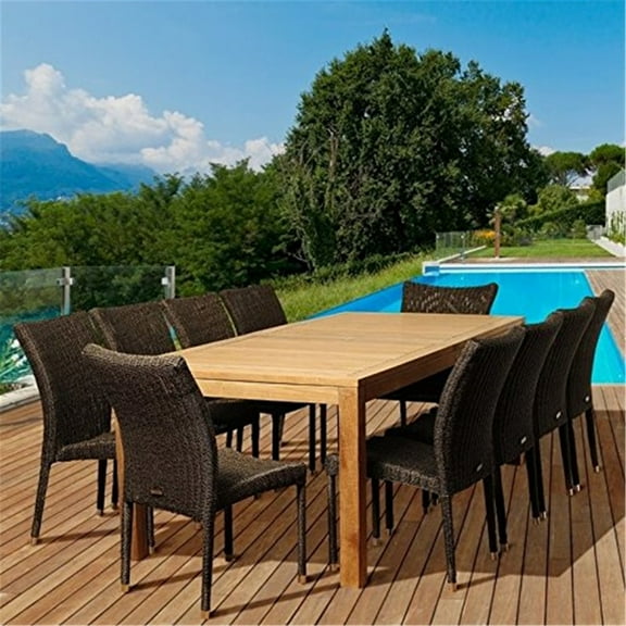 International Home Amazonia Teak 11 Piece Patio Dining Set