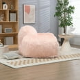 thumbnail image 3 of Large Comfy Faux Fur Bean Bag Chair, Modern Soft Fluffy Plush Chair Lazy Sofa with Footrest, Armrests and High Density Foam Padded for Adult, Teen, Pink, 3 of 7