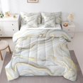 thumbnail image 1 of YST Watercolor Abstract Bedding Set, 7-Piece, Grey Marble, Queen Size, 1 of 4