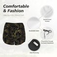 thumbnail image 4 of Balery Gold Gloss Outline Floral Pantalones cortos deportivos para mujer con forro y dos bolsillos, elásticos, para entrenamiento, gimnasio, yoga-XX-Large, 4 of 7