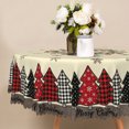 thumbnail image 4 of Nanqianyi Christmas Pine Wreath Round Tablecloth,60 Inch,Washable Polyester Table Cover for Winter Holiday, 4 of 6