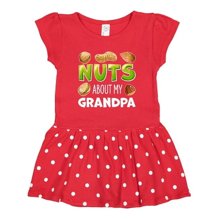 

Inktastic Nuts About My Grandpa Peanut Almond Pistachio Gift Toddler Girl Dress