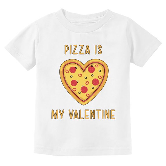 Tstars Boys Unisex Valentine's Day Shirts for Kids Pizza Is My Valentine Valentine's Day Shirt for Pizza Lovers Gift Idea for Boy Kids Birthday Gift T Shirt