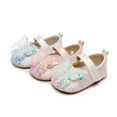 thumbnail image 3 of Baby Sweetie Baby Girl Mary Jane Flats Shiny 3D Butterfly Non-Slip First Walkers Princess Wedding Dress Shoes, 3 of 5