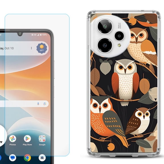 Phone Case for ATT Motivate Pro 2, with Screen Protector, by OneToughShield - Owl Mix