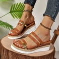 thumbnail image 3 of Dakaela Summer Sandals for Women Platform Wedge Espadrilles 2025 Fashion Beach Slip on Slide Shoes, 3 of 5