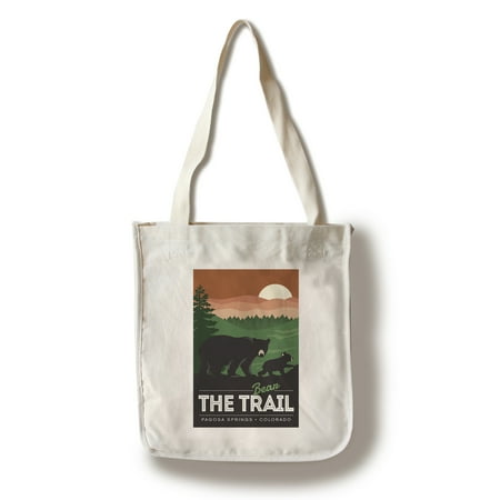 Pagosa Springs, Colorado - Bear the Trail - Lantern Press Artwork (100% Cotton Tote Bag -