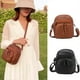 thumbnail image 1 of Bolso de hombro mini bolso cruzado | Bolso de cuero lavado con diseño de múltiples compartimentos | Correa ajustable | Soporte para teléfono celular de gran capacidad | Monedero | 23x19x11cm, 1 of 4